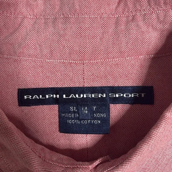 Ralph Lauren Sport Boy’s muted red Casual Button-Down Shirt Sz 14 - Picture 3 of 4